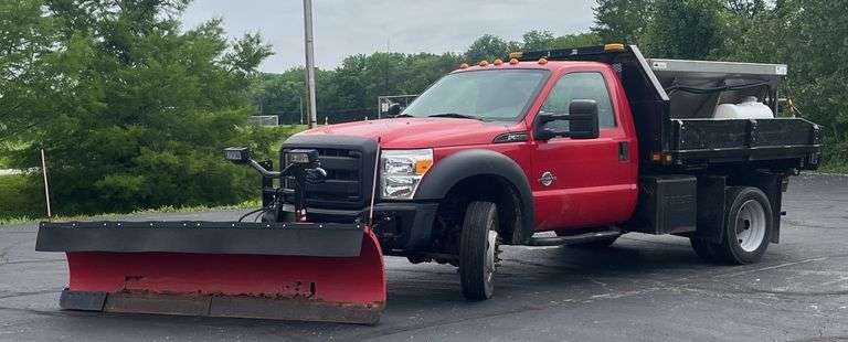 2012 Ford Super Duty F-550 Pickup Truck With Snow Plow And Salt Spreader Attachments, VIN 1FDUF5HT4CEB84292, Miles Showing On Odometer 62,624 , City Of Shawnee, Kansas Surplus, See Details For Video