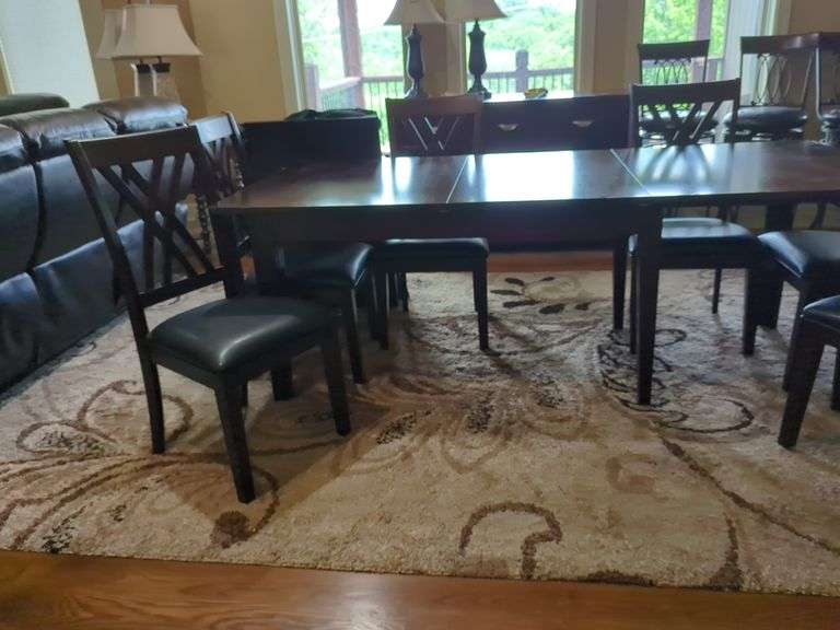 Latitude Tree Furniture Extendable Dining Table With 2 Leaves And 6 Chairs