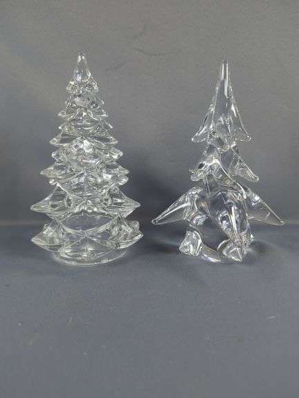 Clear Glass Christmas Tree Figurines