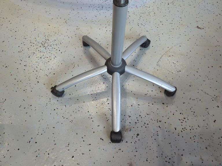 Jewell Adjustable Height Rolling Salon Table with Frosted Glass Top