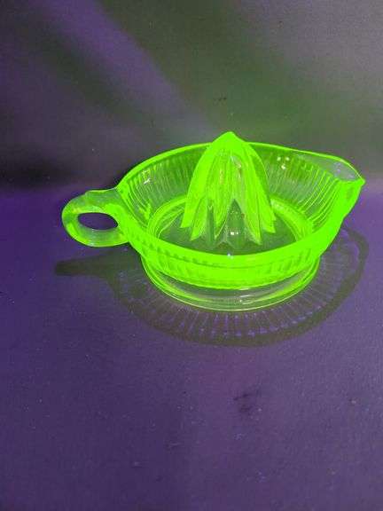 Uranium Glass Citrus Juicer