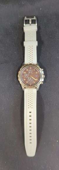 Men's Fossil Wrist Watch With Silicone Band