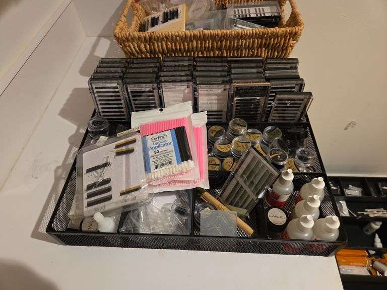 Eyelash Extension Supplies Including Lashes, Adhesive and Applicators