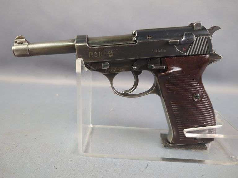 Walther P-38 AC 42 9mm Pistol SN# 9466, 2 Total Mags, In Leather Holster