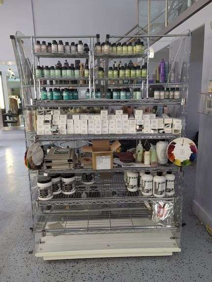 Salon Rolling Shelf With Plexiglass Sides, Thursday Pick Up ONLY