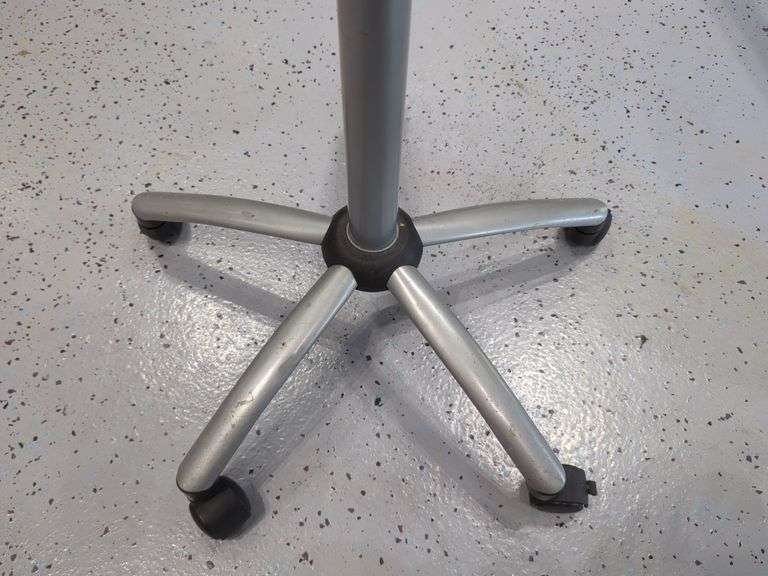 Jewell Adjustable Height Rolling Salon Table with Frosted Glass Top