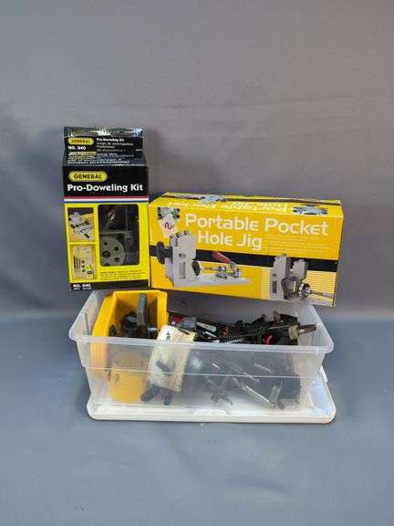 General Pro-Doweling Kit & Drill Master Pocket Hole Jig with Drill Bits and Clamps