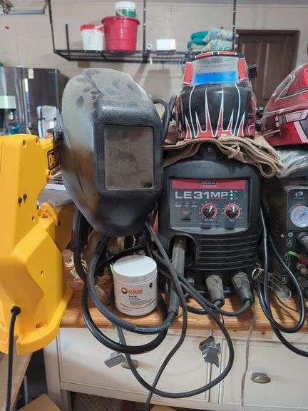 Lincoln Electric Welder With Helmets, Gloves And Nozzle Gel