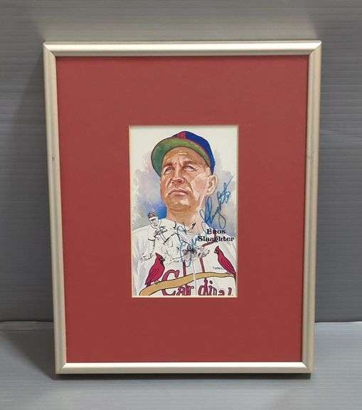 St. Louis Cardinals Enos Slaughter Autographed Perez-Steele Postcard, With Sports Collectibles COA