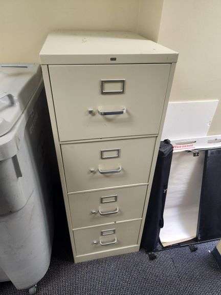 Hon 4-Drawer Upright File Cabinet, Qty 2, Mild Wear