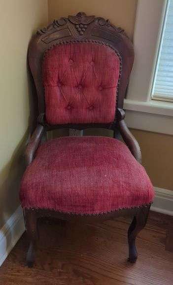 Ornate Velvet Upholstered Parlor Chair