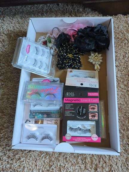 Assorted False Eyelashes and Hair Accessories