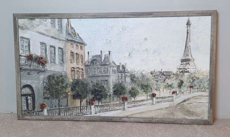 Eiffel Tower Parisian Cityscape Framed Art