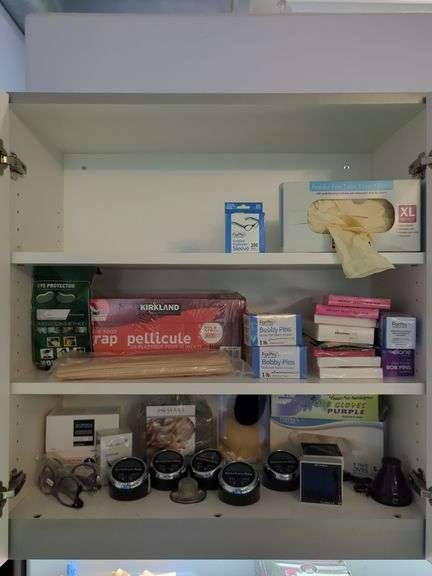 Salon and Spa Supplies Including, Gloves, Bobby Pins, Face Film, and More