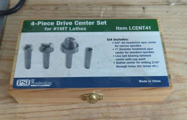 PSI Woodworking 4-Piece Drive Center Set for #1MT Lathes