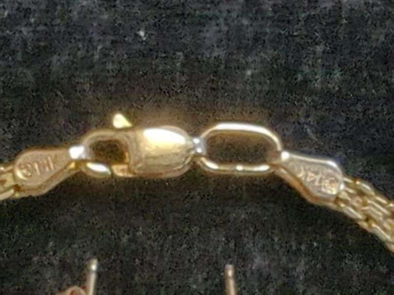 14 Karat Gold Heart Earrings and Medical Bracelet