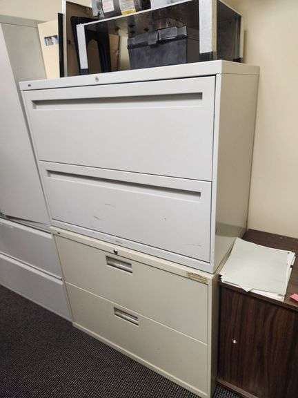 Hon 2 Drawer Lateral File Cabinets, No Keys, Qty 2