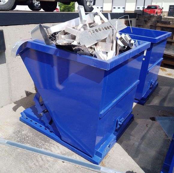 Self Dumping Industrial Hopper, Scrap Metal Included