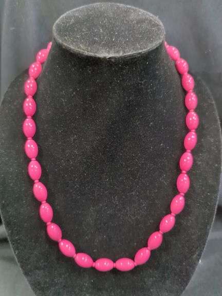 Ladies Beaded Necklace With Matching Clip-On Earrings