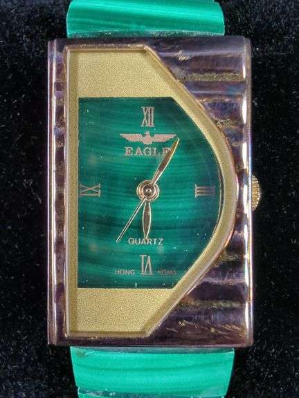 Eagle Quartz Ladies Watch with Malachite Band, Unknown Working Order