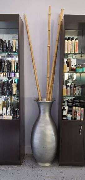 Oversized Vase with Bamboo Stalks