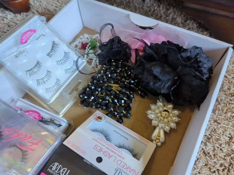 Assorted False Eyelashes and Hair Accessories