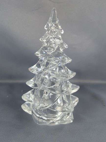 Clear Glass Christmas Tree Figurines