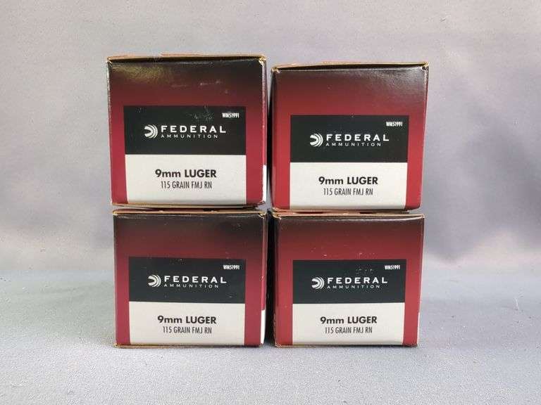 Federal 9mm Luger Ammo, Approx 400 Rds, Local Pickup Only