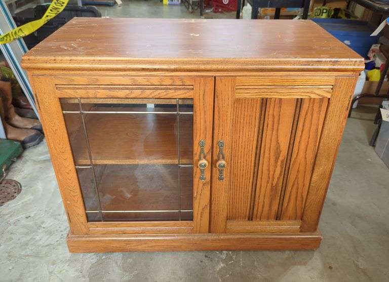 Rolling Storage Cabinet with Glass Door