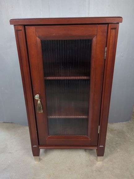 Finished Cabinet with Ribbed Glass Door