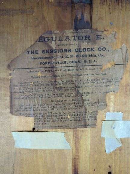 Sessions Clock Co. Regulator E Wall Clock
