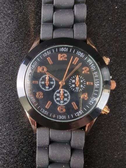 Time In Motion Train Watch And Copper Tone Watch With Silicone Band, Unknown Working Order