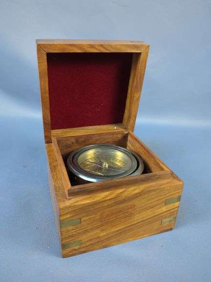 Nautical Compass in Wood Box
