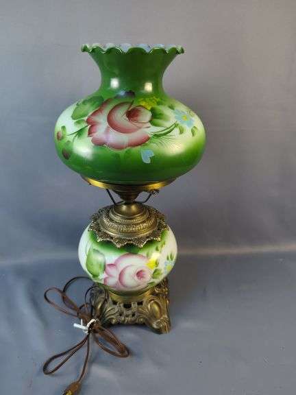 Hand Painted Floral Gone With Wind Style Lamp