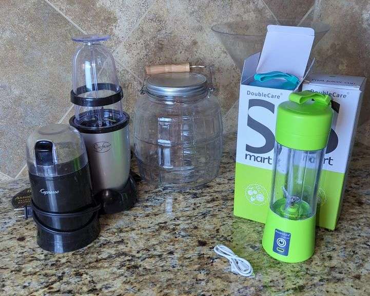 Capresso Grinder, Crofton Processor, DoubleCare Blender, Qty 2, New In Box And Glass Jar