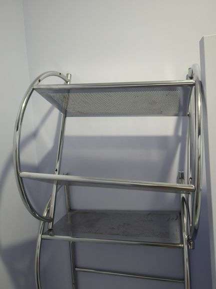 Chrome Finish Three Tiered Rack With Towel Bar