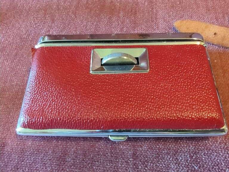 Vintage Sportiere Pocket Binoculars & Toshiba Transistor Radio In Leather Carry Case
