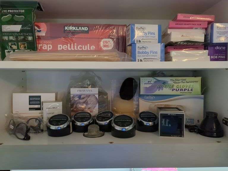 Salon and Spa Supplies Including, Gloves, Bobby Pins, Face Film, and More