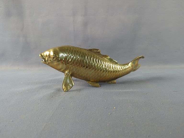 Brass Koi Fish Sculpture