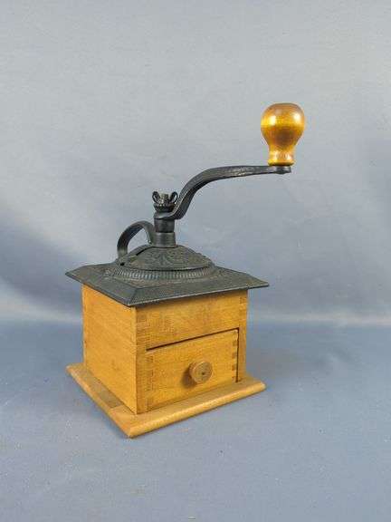 Collectible Wooden Coffee Grinder with Drawer