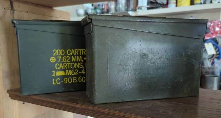 Ammunition Cans Filled with Assorted Grinding and Sanding Discs