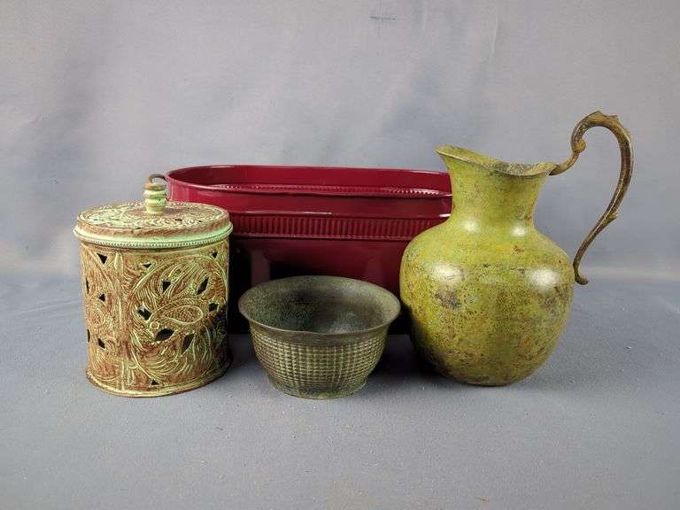 Metal Decorative Collection - Planter, Pitcher, Container, & Vessel