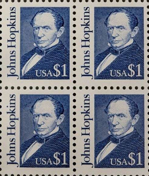 1989 Johns Hopkins $1 US Postage Stamp Sheets