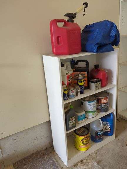 Household Fluids, Chemicals, and Storage Shelf