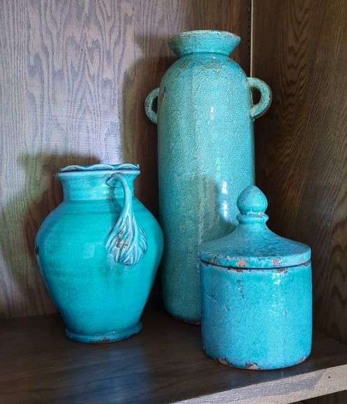 Decorative Ceramic Vases, Qty 3