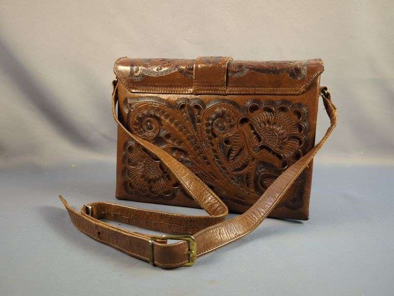 Tooled Leather Shoulder Bag