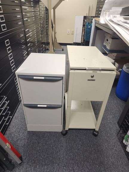 Metal File Cabinet With 2 Drawers And File Cart, 29" x 18" x 24"