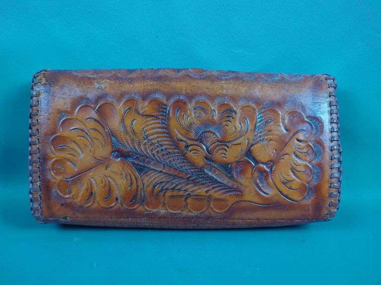 Tooled Leather Clutch Purse