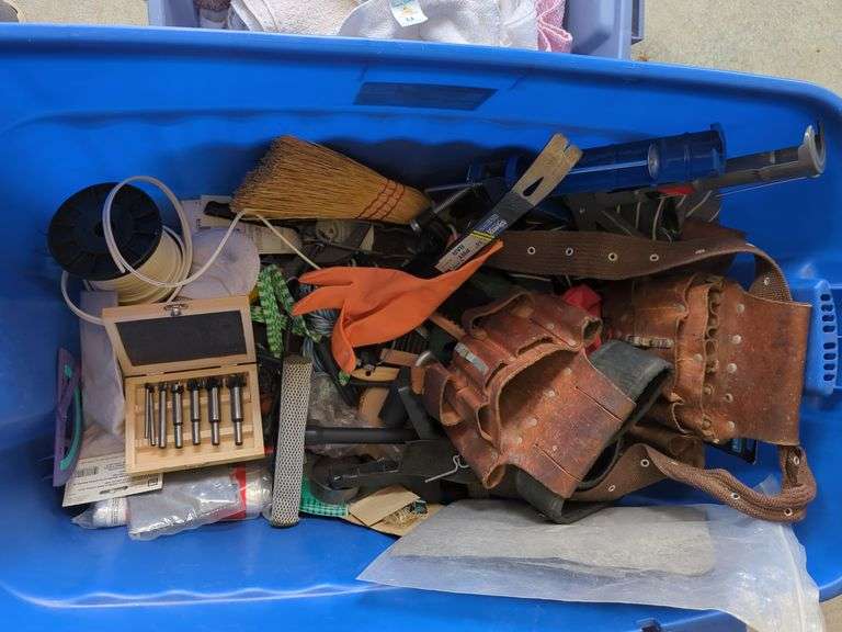 Tools and Supplies In Storage Tote