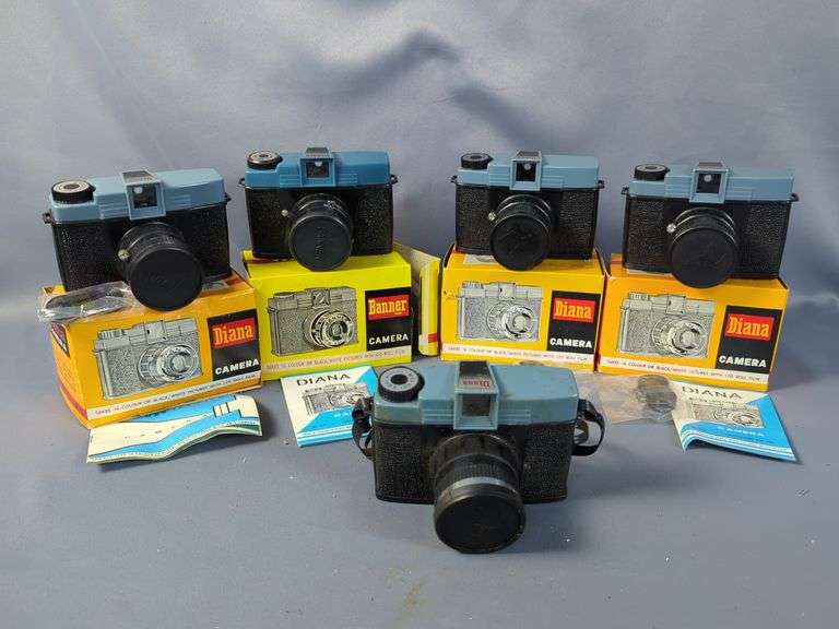 Diana and Banner Cameras with Boxes and Instructions